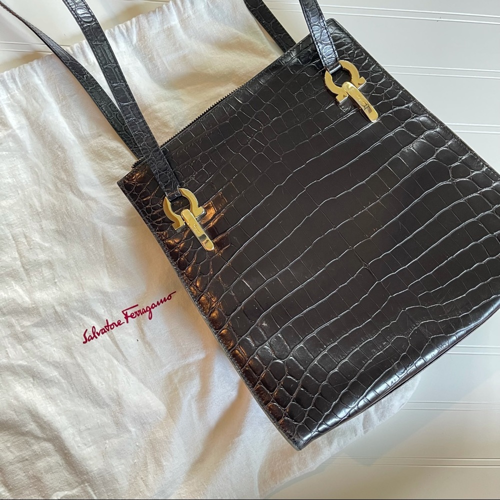 Salvatore Ferragamo • 1980’s Vintage Alligator Bag
